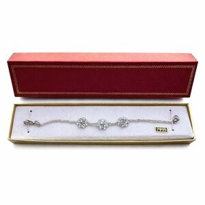 Silver Tone Floral Crystal Bracelet – Delicate Flower Stations
